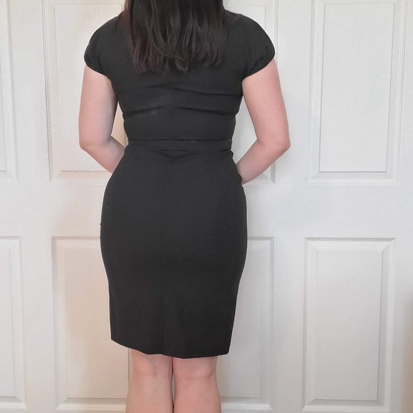 Banana Republic Black Work Dress with Matching Belt - Size 8 - Picture 6 of 7